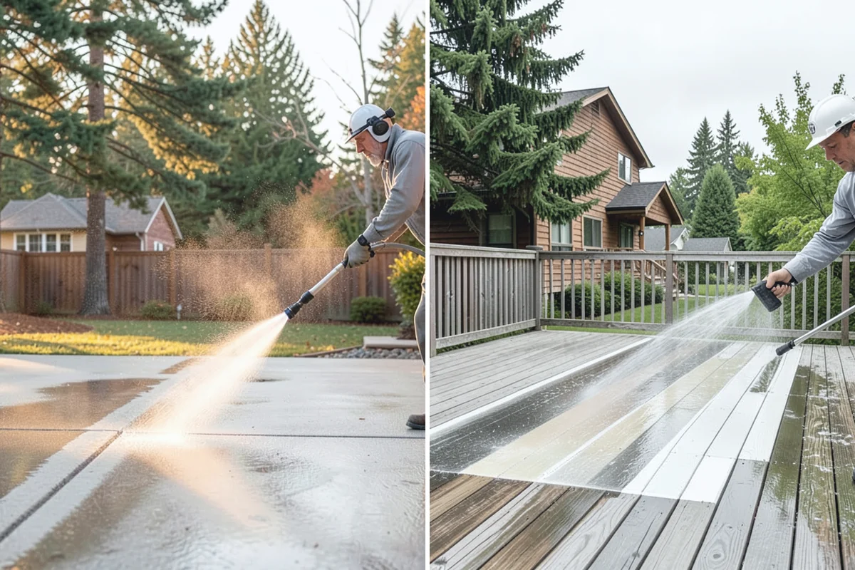 Pressure Washing Consultation in Medina, King County, WA - Walk the property and inventory surfaces