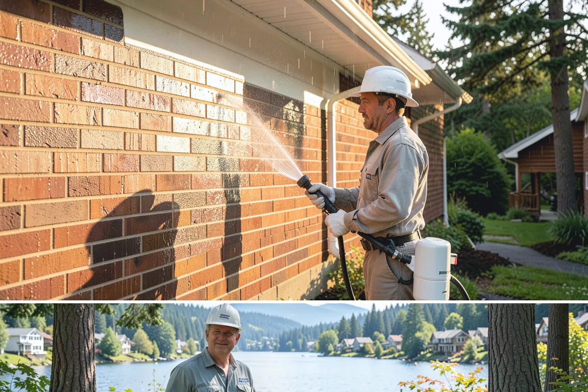 Pressure Washing Consultation in Milton, King County, WA - A consultation is worthwhile any time of year, and scheduling in late winter helps plan a full cleaning before spring growth...