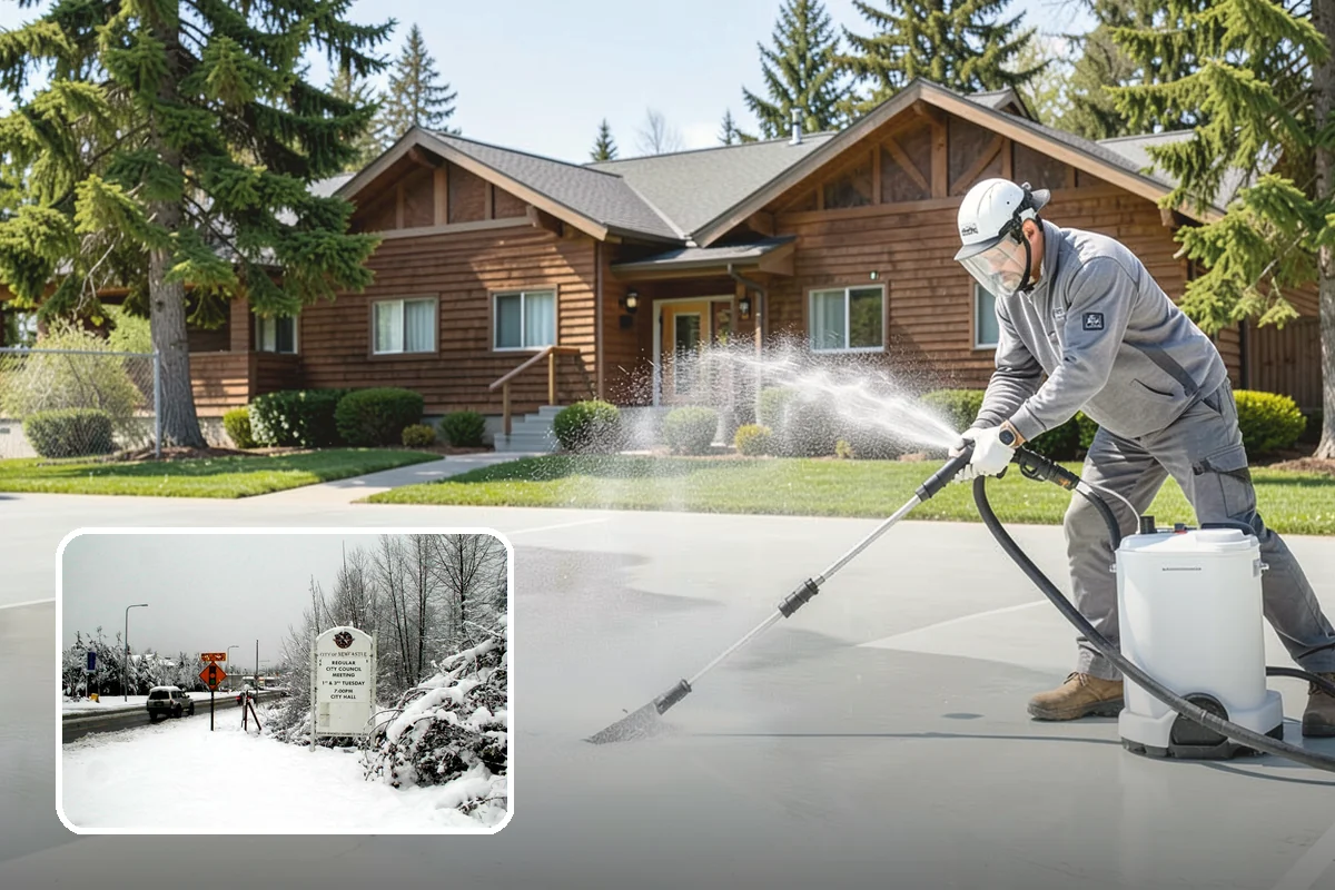 Pressure Washing Consultation in Newcastle, King County, WA - Matches methods to each surface safely