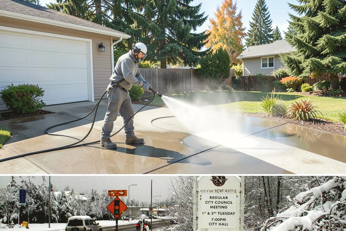 Pressure Washing Consultation in Newcastle, King County, WA - A consultation is worthwhile any time of year, and scheduling in late winter helps plan a full cleaning before spring growth...