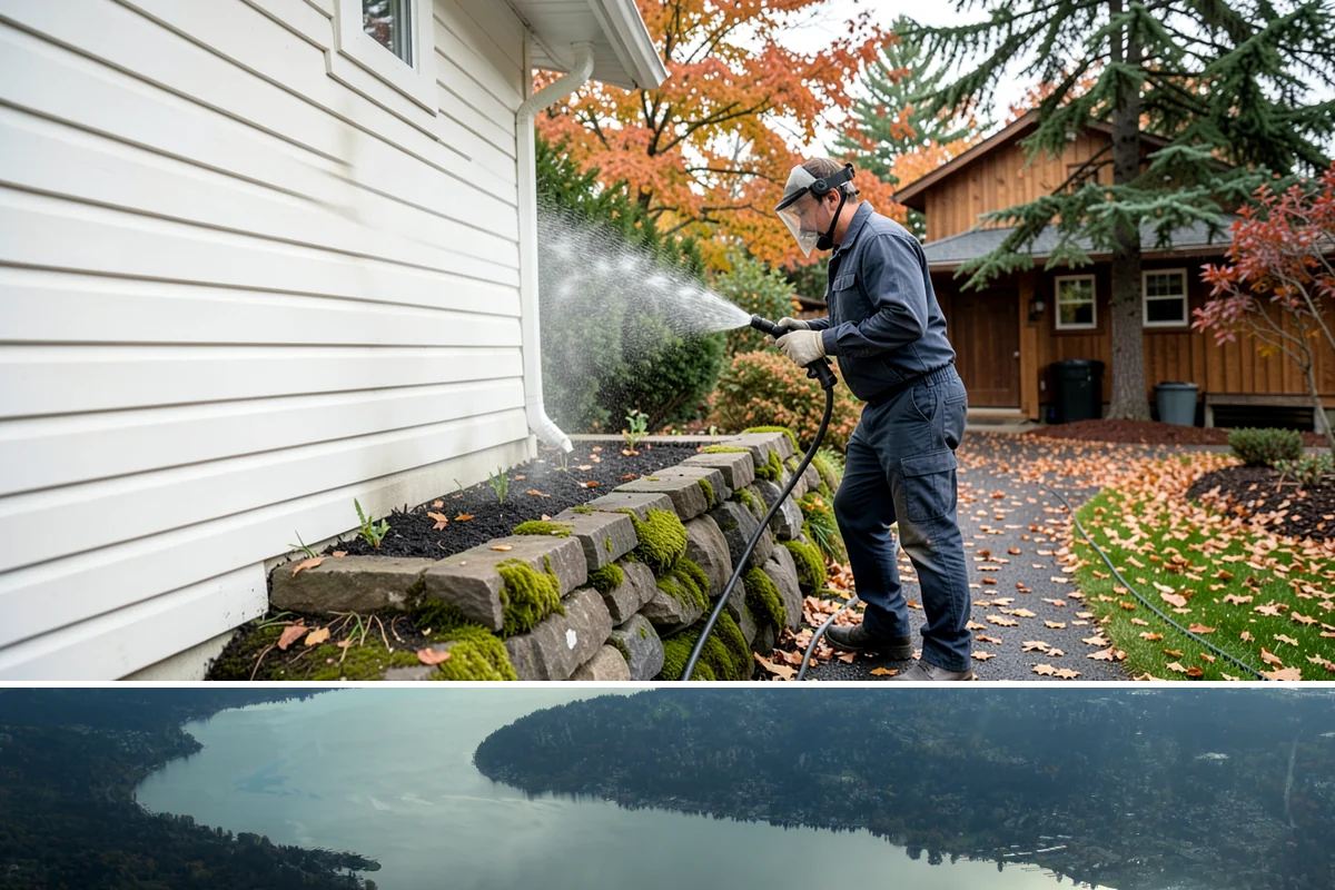 Pressure Washing Consultation in Sammamish, King County, WA - A consultation is worthwhile any time of year, and scheduling in late winter helps plan a full cleaning before spring growth...