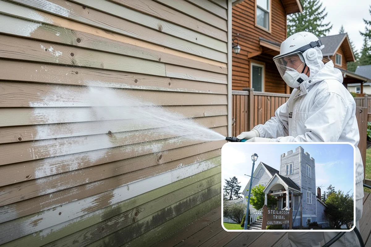 Pressure Washing Consultation in Steilacoom, Pierce County, WA - Matches methods to each surface safely