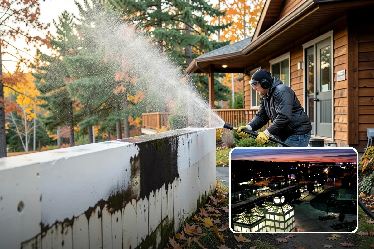 Privacy Screen Cleaning in Auburn, King County, WA - Clears moss and mildew from shaded screen panels