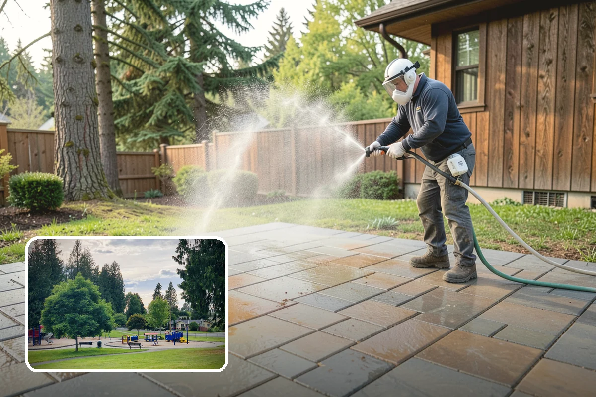 Privacy Screen Cleaning in Bonney Lake, Pierce County, WA - Clears moss and mildew from shaded screen panels