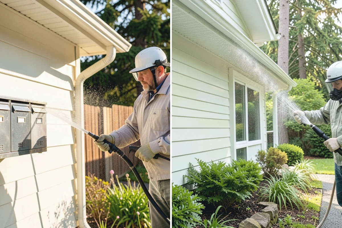 Privacy Screen Cleaning in Bonney Lake, Pierce County, WA - Clear loose debris from the panels and frame