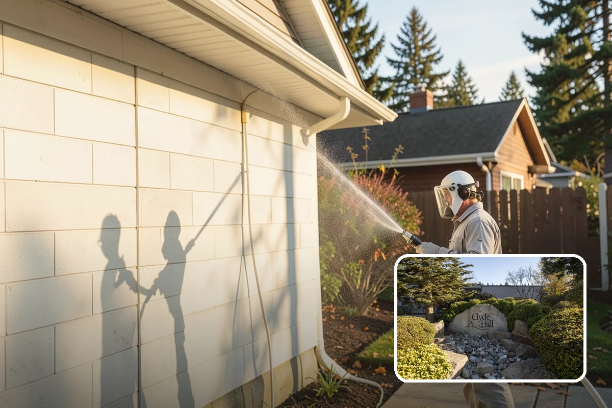 Privacy Screen Cleaning in Clyde Hill, King County, WA - Clears moss and mildew from shaded screen panels