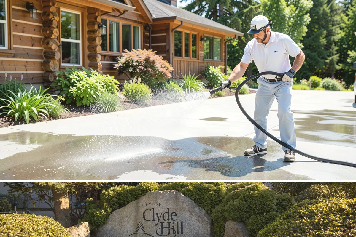 Privacy Screen Cleaning in Clyde Hill, King County, WA - Spring clears the winter's mildew from these shaded panels so they look fresh through the outdoor season.
