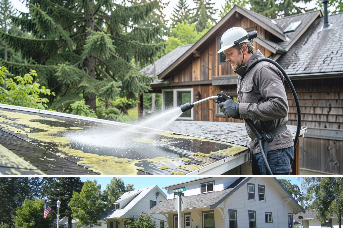 Privacy Screen Cleaning in DuPont, Pierce County, WA - Spring clears the winter's mildew from these shaded panels so they look fresh through the outdoor season.