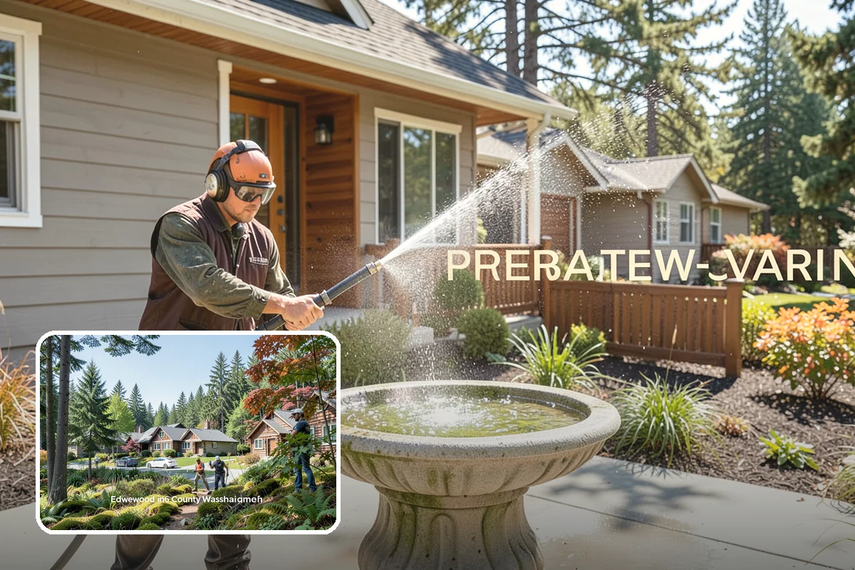 Privacy Screen Cleaning in Edgewood, Pierce County, WA - Clears moss and mildew from shaded screen panels