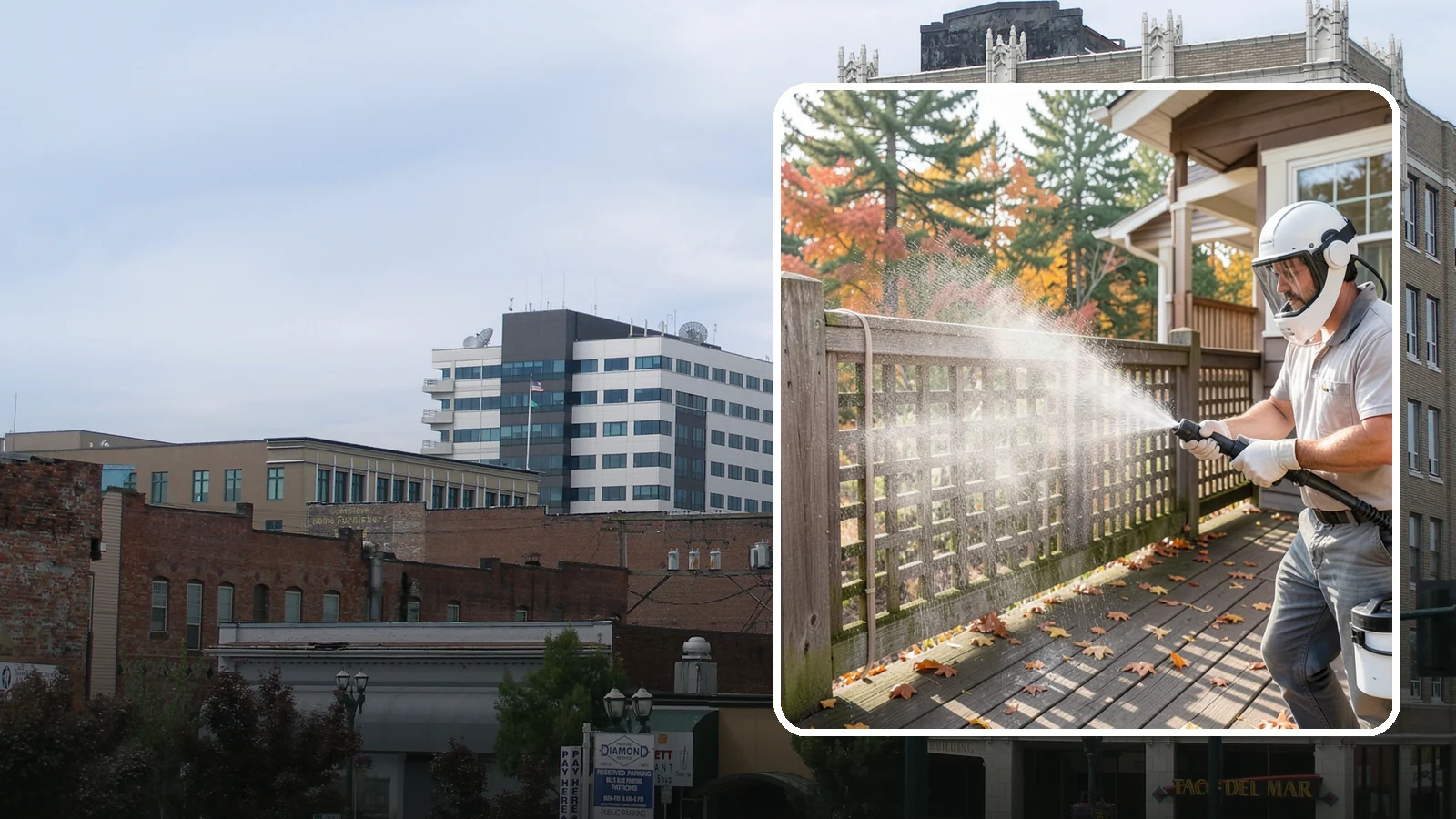 Privacy Screen Cleaning in Everett, Snohomish County, WA - Clean lattice, slat, and panel privacy screens that trap moss and mildew in their shaded, sheltered surfaces.