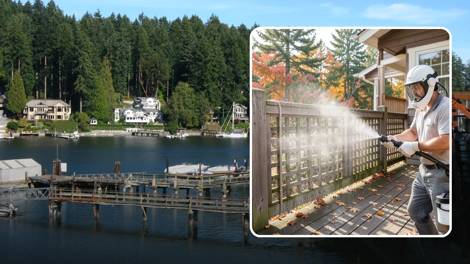 Privacy Screen Cleaning in Gig Harbor, Pierce County, WA - Clean lattice, slat, and panel privacy screens that trap moss and mildew in their shaded, sheltered surfaces.