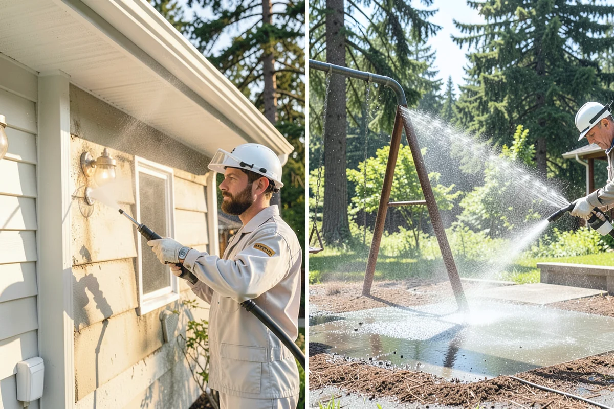Privacy Screen Cleaning in Gold Bar, Snohomish County, WA - Clear loose debris from the panels and frame
