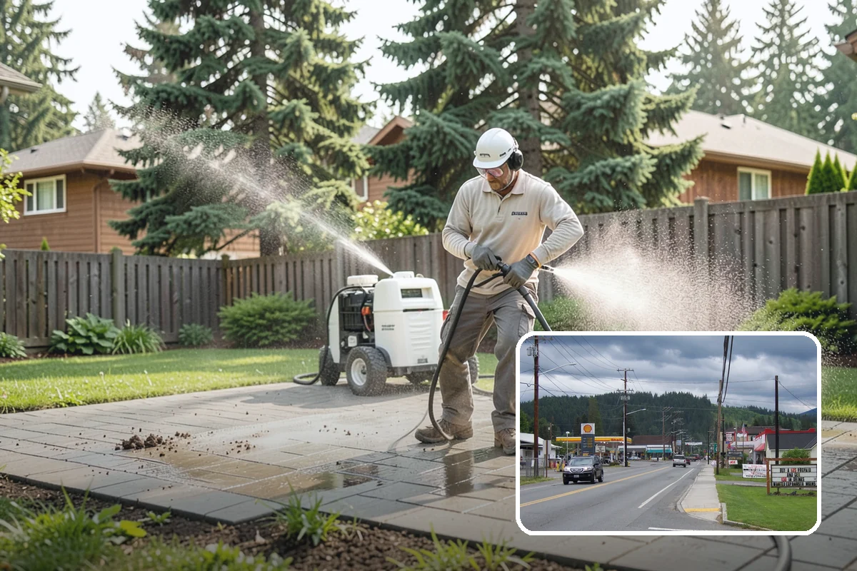 Privacy Screen Cleaning in Granite Falls, Snohomish County, WA - Clears moss and mildew from shaded screen panels