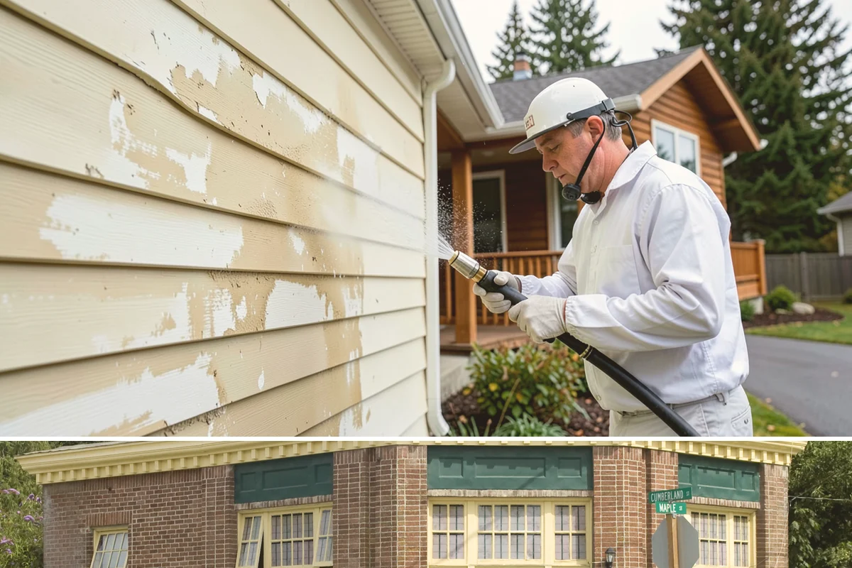 Privacy Screen Cleaning in Hamilton, Skagit County, WA - Spring clears the winter's mildew from these shaded panels so they look fresh through the outdoor season.