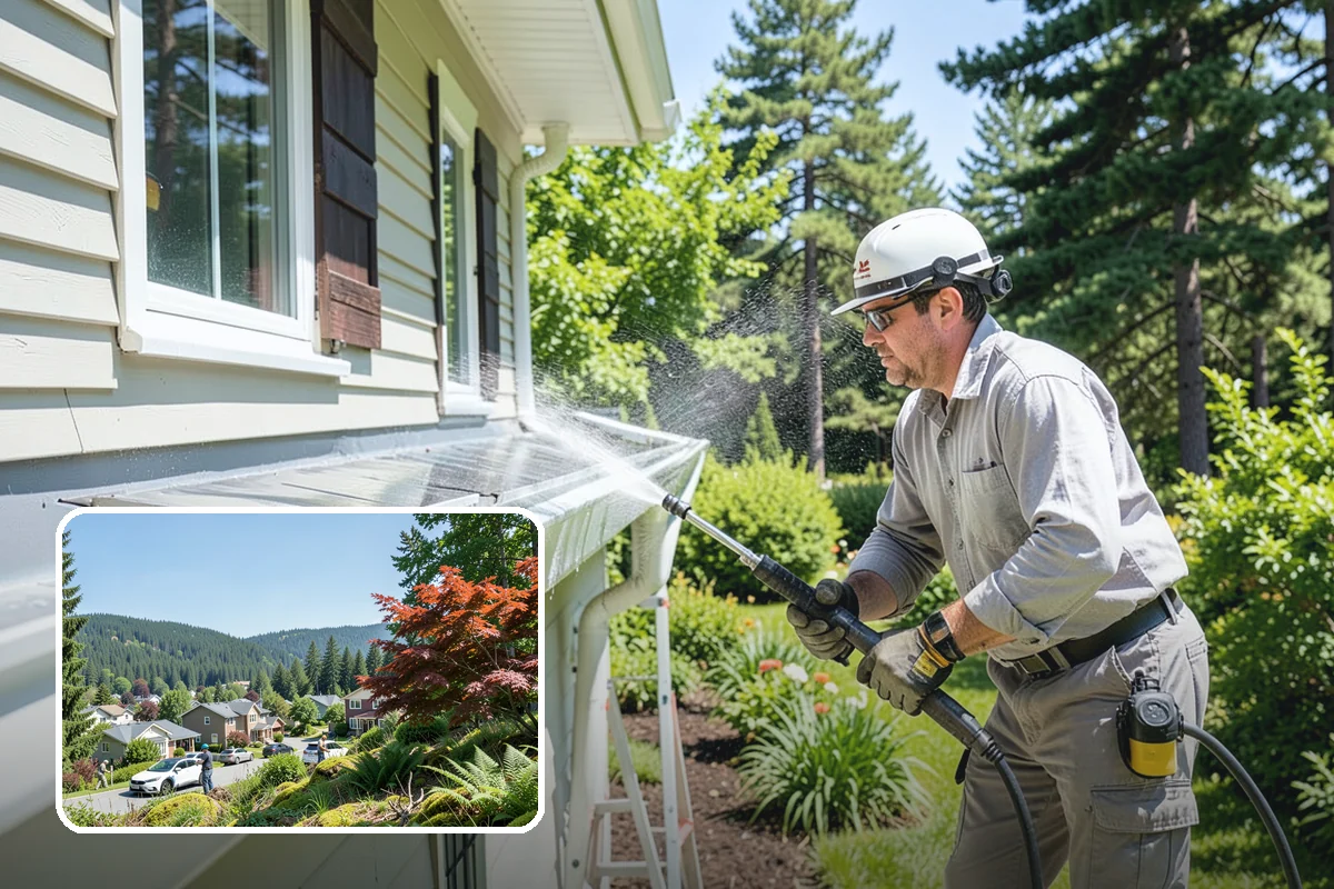 Privacy Screen Cleaning in Index, Snohomish County, WA - Clears moss and mildew from shaded screen panels