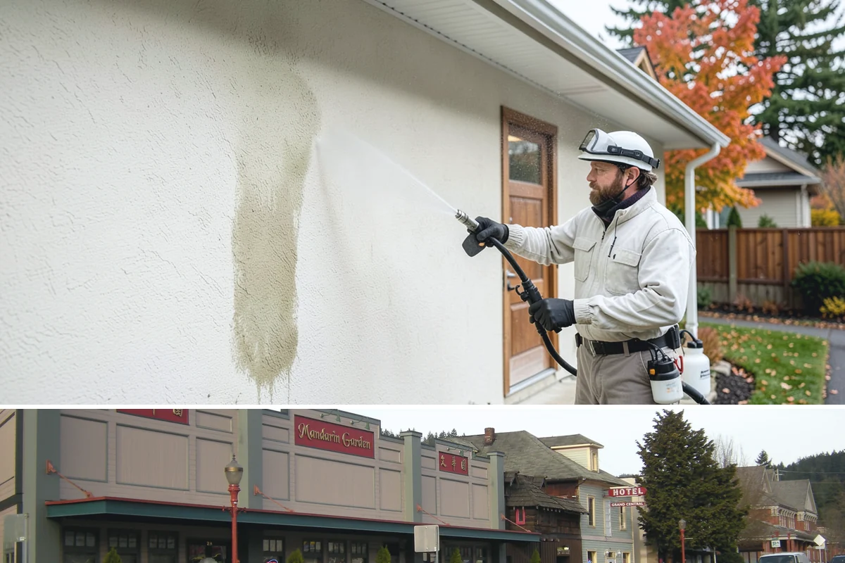 Privacy Screen Cleaning in Issaquah, King County, WA - Spring clears the winter's mildew from these shaded panels so they look fresh through the outdoor season.