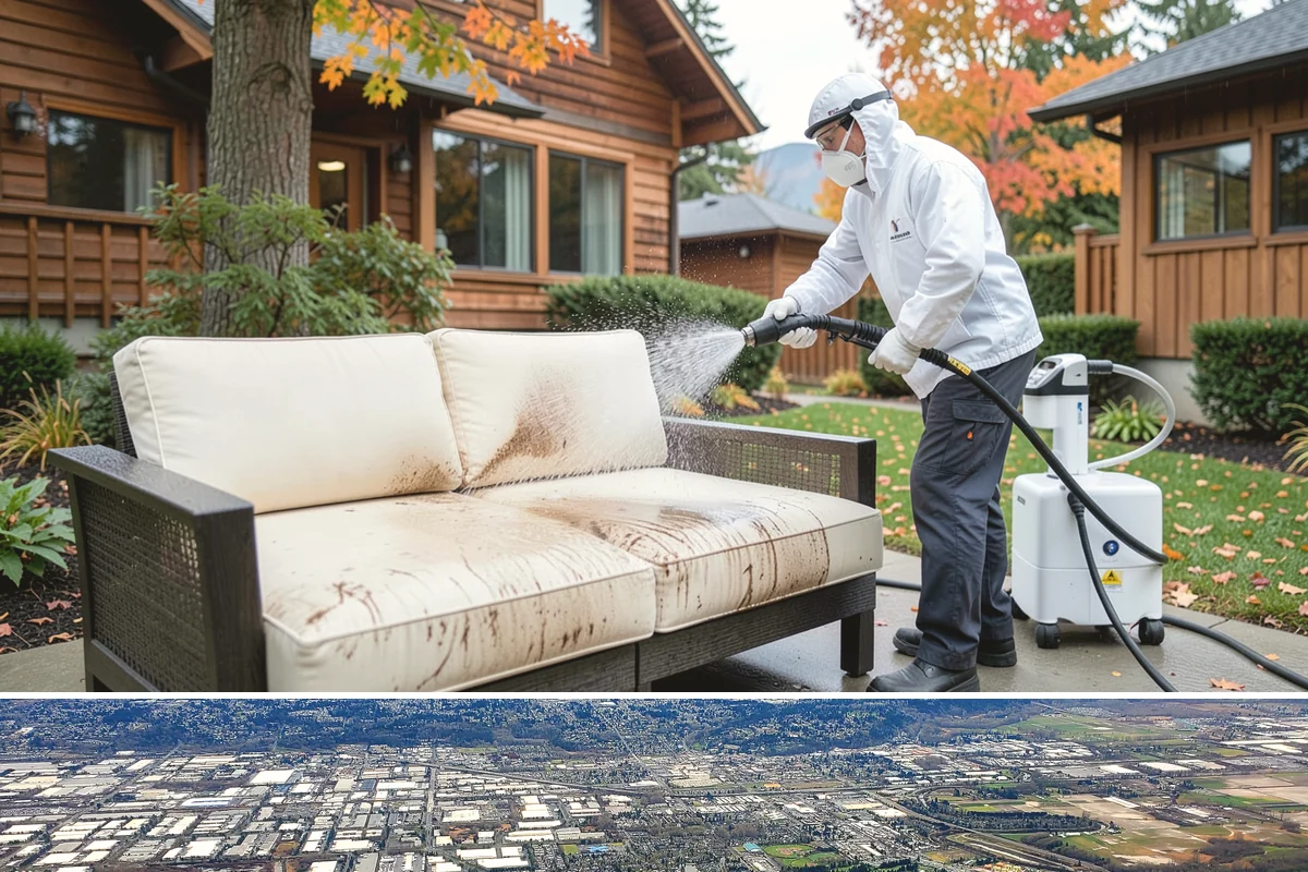 Privacy Screen Cleaning in Kent, King County, WA - Spring clears the winter's mildew from these shaded panels so they look fresh through the outdoor season.