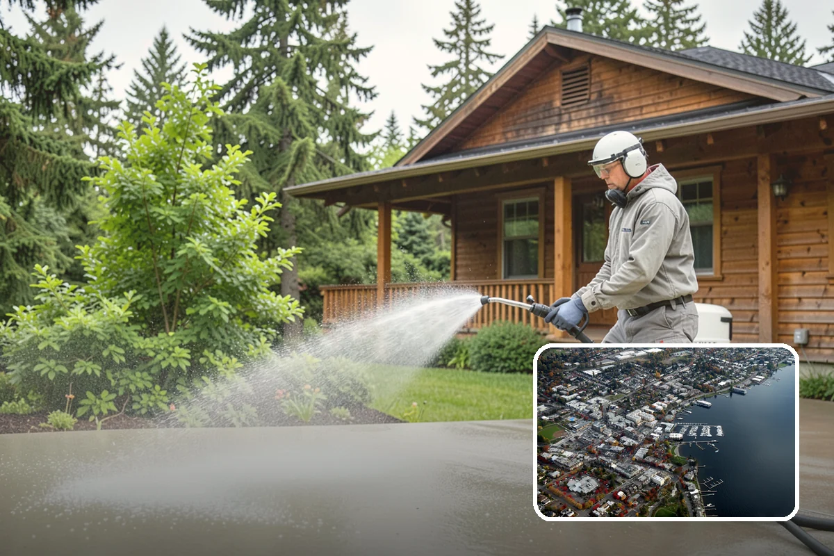 Privacy Screen Cleaning in Kirkland, King County, WA - Clears moss and mildew from shaded screen panels