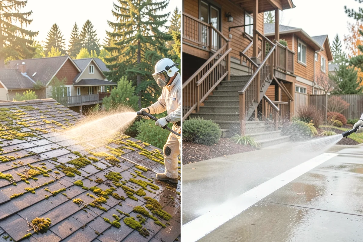 Privacy Screen Cleaning in La Conner, Skagit County, WA - Clear loose debris from the panels and frame