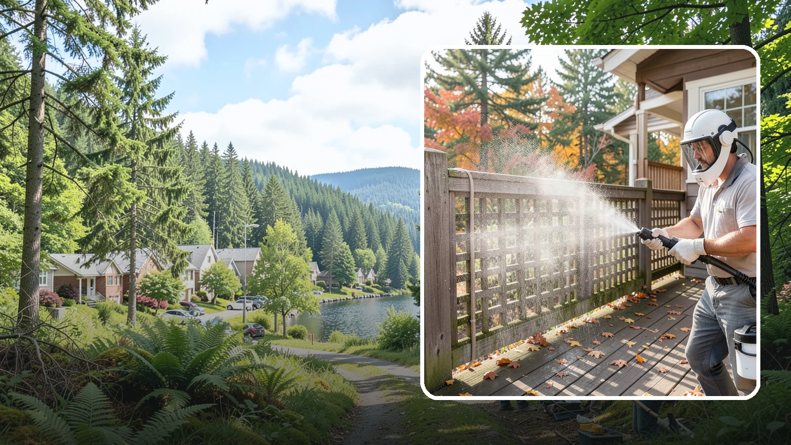 Privacy Screen Cleaning in Lake Forest Park, King County, WA - Clean lattice, slat, and panel privacy screens that trap moss and mildew in their shaded, sheltered surfaces.