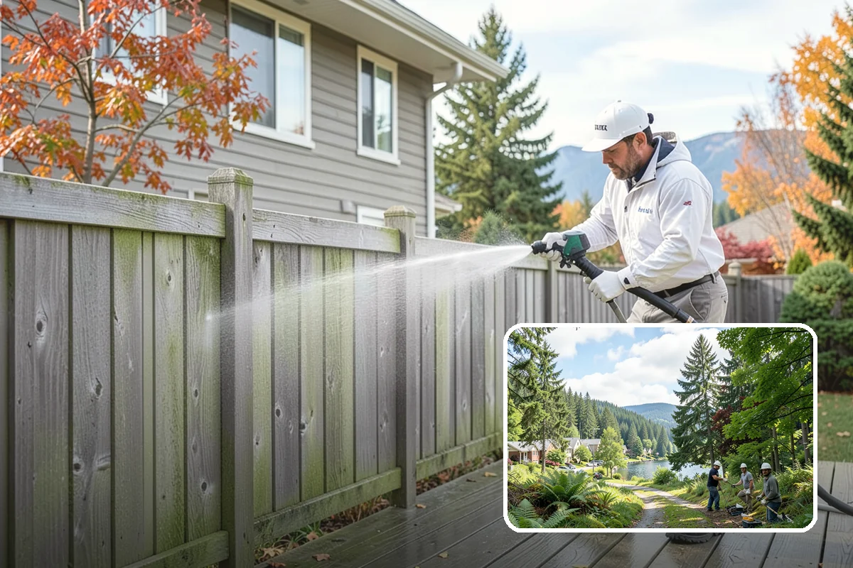 Privacy Screen Cleaning in Lake Forest Park, King County, WA - Clears moss and mildew from shaded screen panels