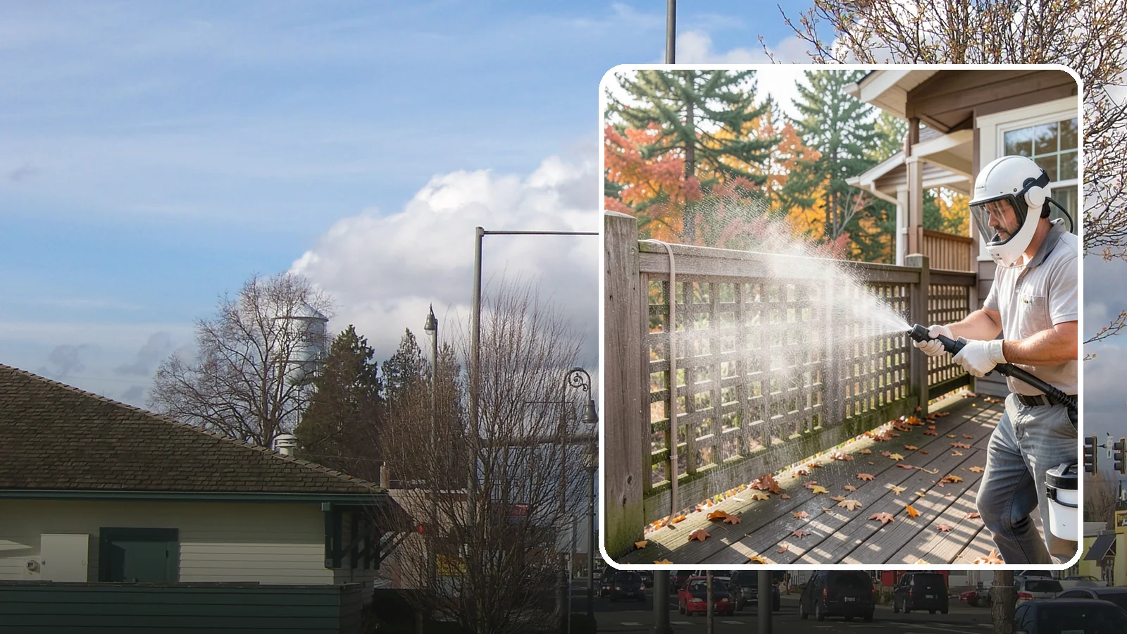 Privacy Screen Cleaning in Marysville, Snohomish County, WA - Clean lattice, slat, and panel privacy screens that trap moss and mildew in their shaded, sheltered surfaces.