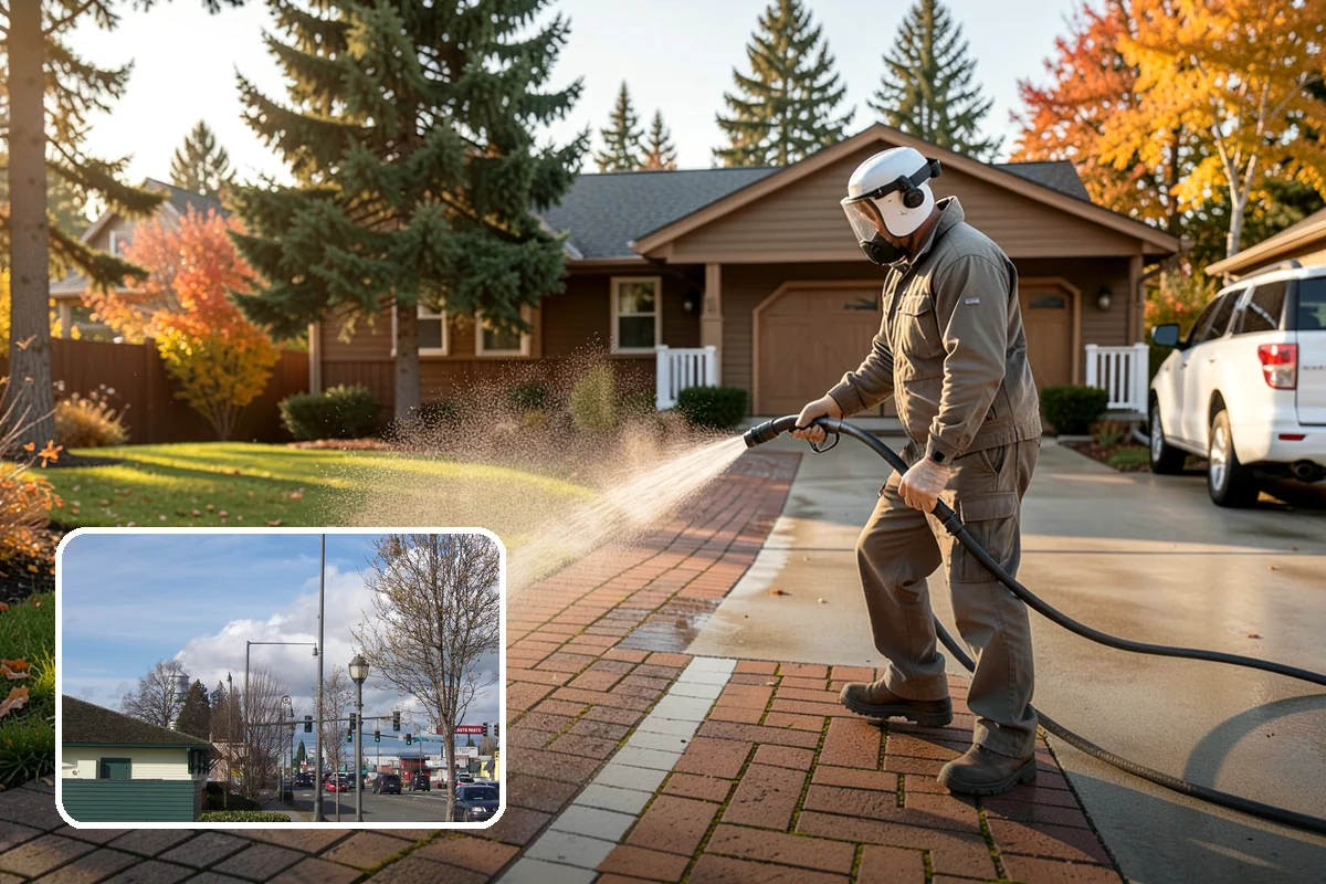 Privacy Screen Cleaning in Marysville, Snohomish County, WA - Clears moss and mildew from shaded screen panels