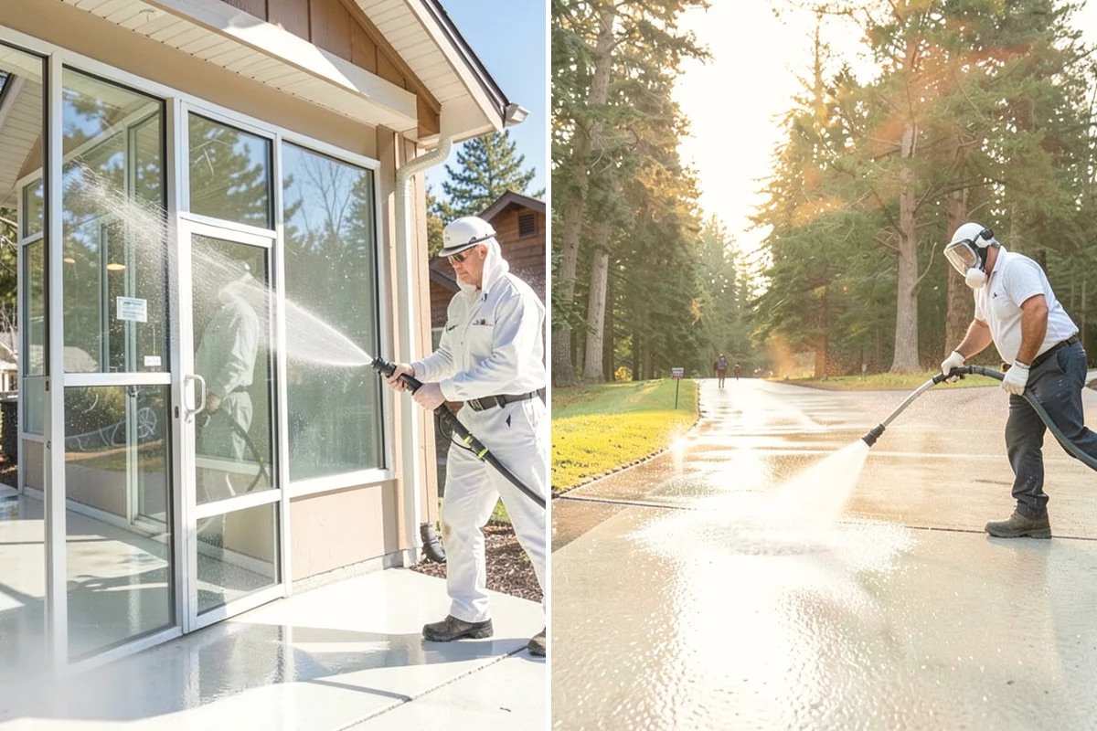 Privacy Screen Cleaning in Mill Creek, Snohomish County, WA - Clear loose debris from the panels and frame