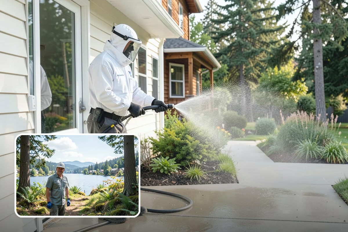 Privacy Screen Cleaning in Milton, King County, WA - Clears moss and mildew from shaded screen panels