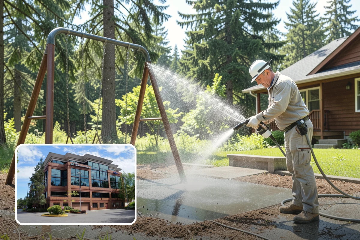 Privacy Screen Cleaning in Mountlake Terrace, Snohomish County, WA - Clears moss and mildew from shaded screen panels