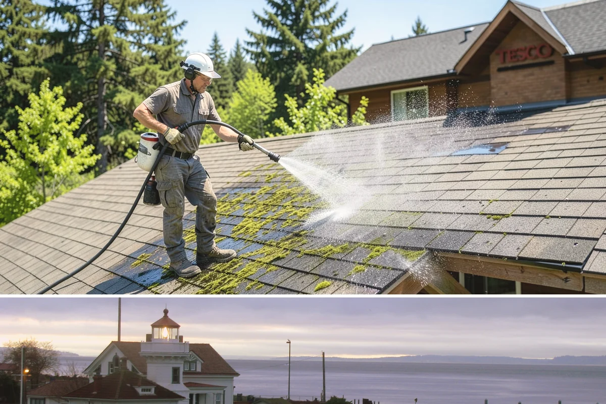 Privacy Screen Cleaning in Mukilteo, Snohomish County, WA - Spring clears the winter's mildew from these shaded panels so they look fresh through the outdoor season.