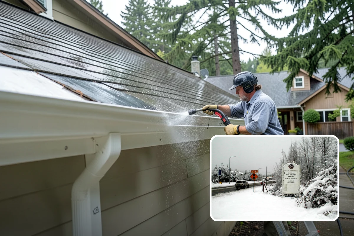 Privacy Screen Cleaning in Newcastle, King County, WA - Clears moss and mildew from shaded screen panels