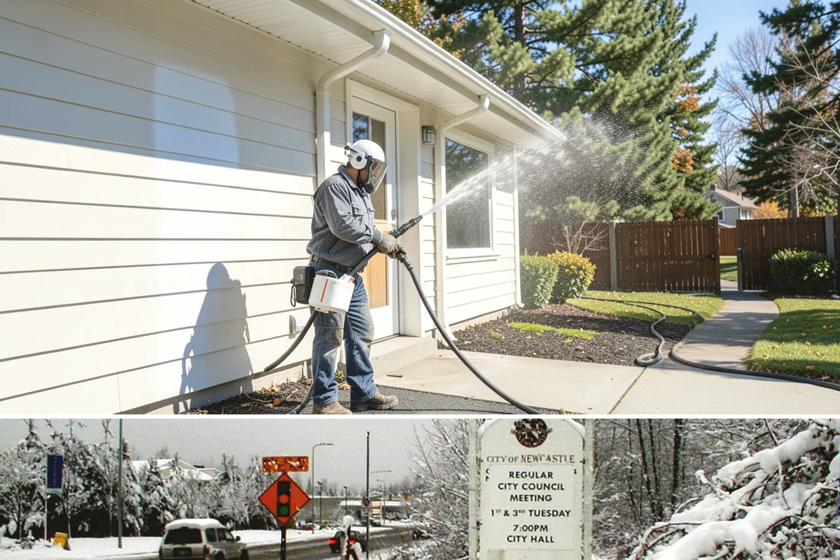 Privacy Screen Cleaning in Newcastle, King County, WA - Spring clears the winter's mildew from these shaded panels so they look fresh through the outdoor season.