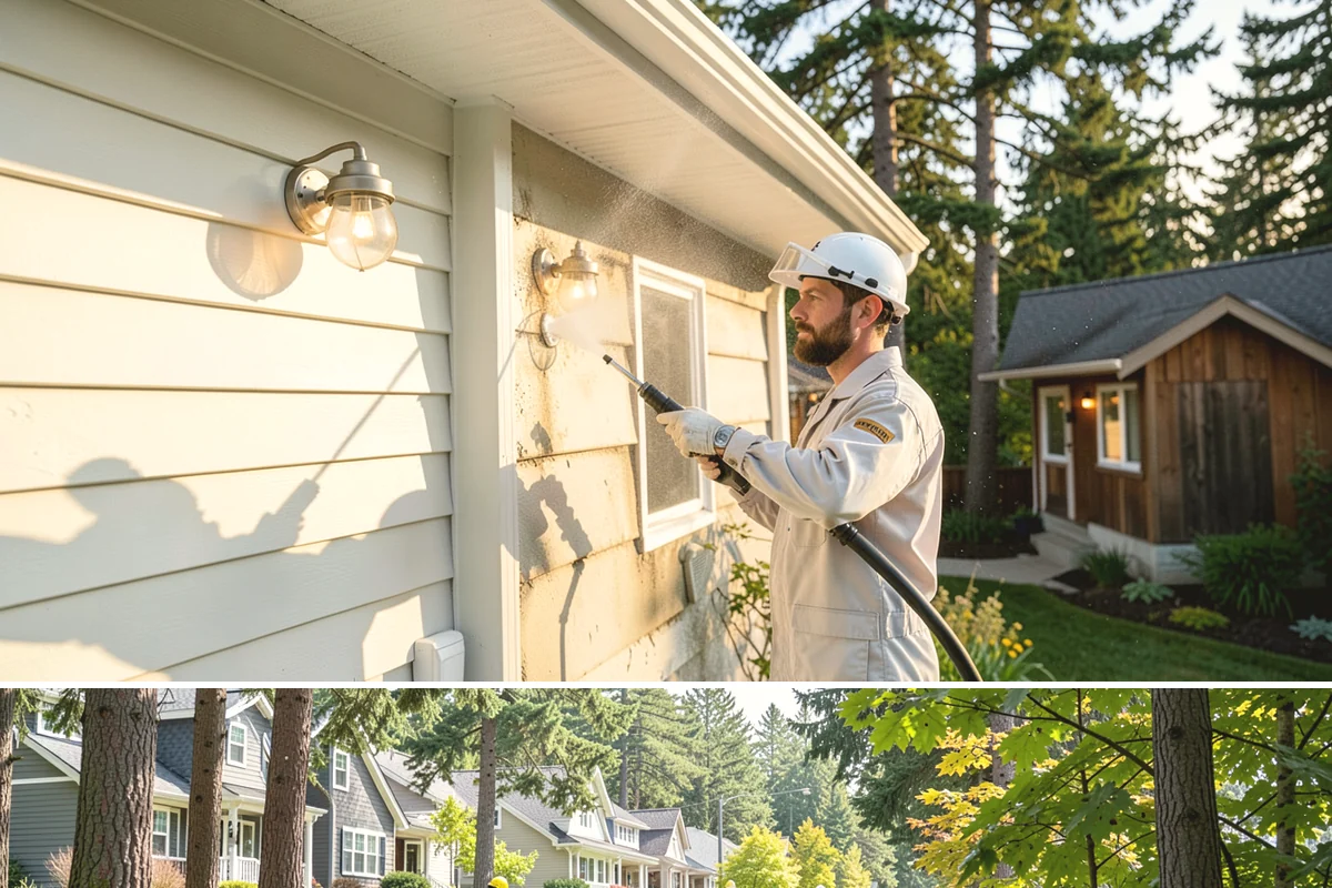 Privacy Screen Cleaning in Normandy Park, King County, WA - Spring clears the winter's mildew from these shaded panels so they look fresh through the outdoor season.