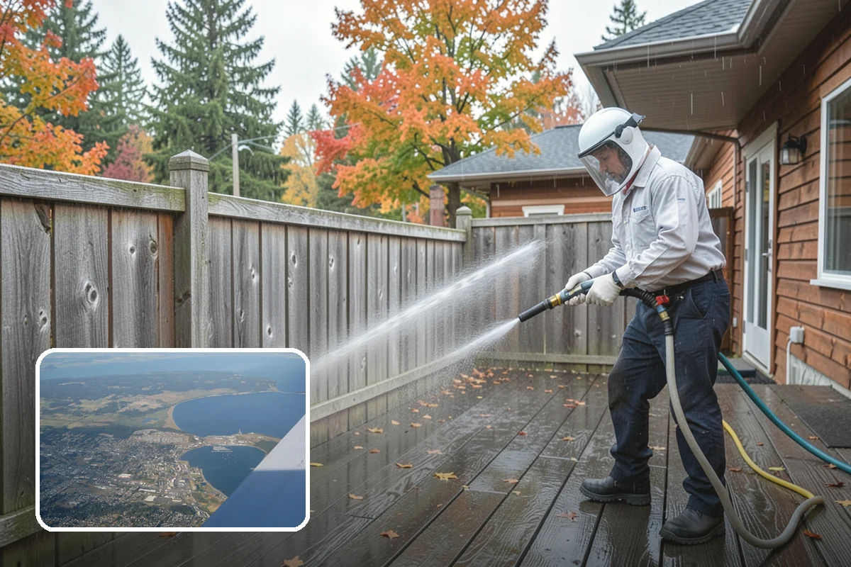 Privacy Screen Cleaning in Oak Harbor, Island County, WA - Clears moss and mildew from shaded screen panels
