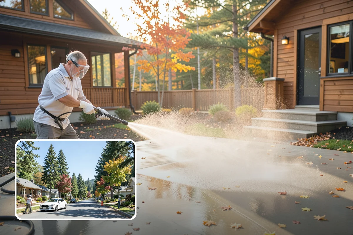 Privacy Screen Cleaning in Orting, Pierce County, WA - Clears moss and mildew from shaded screen panels