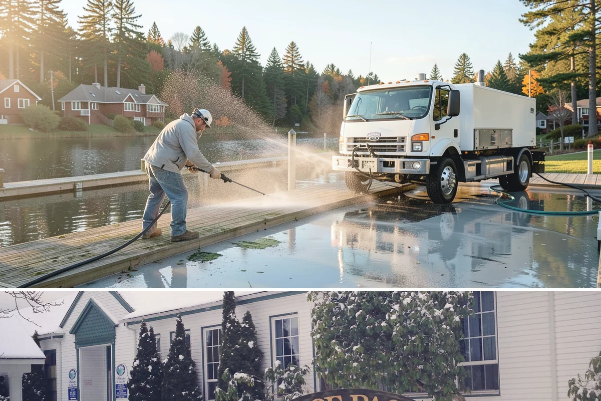Privacy Screen Cleaning in Pacific, King County, WA - Spring clears the winter's mildew from these shaded panels so they look fresh through the outdoor season.