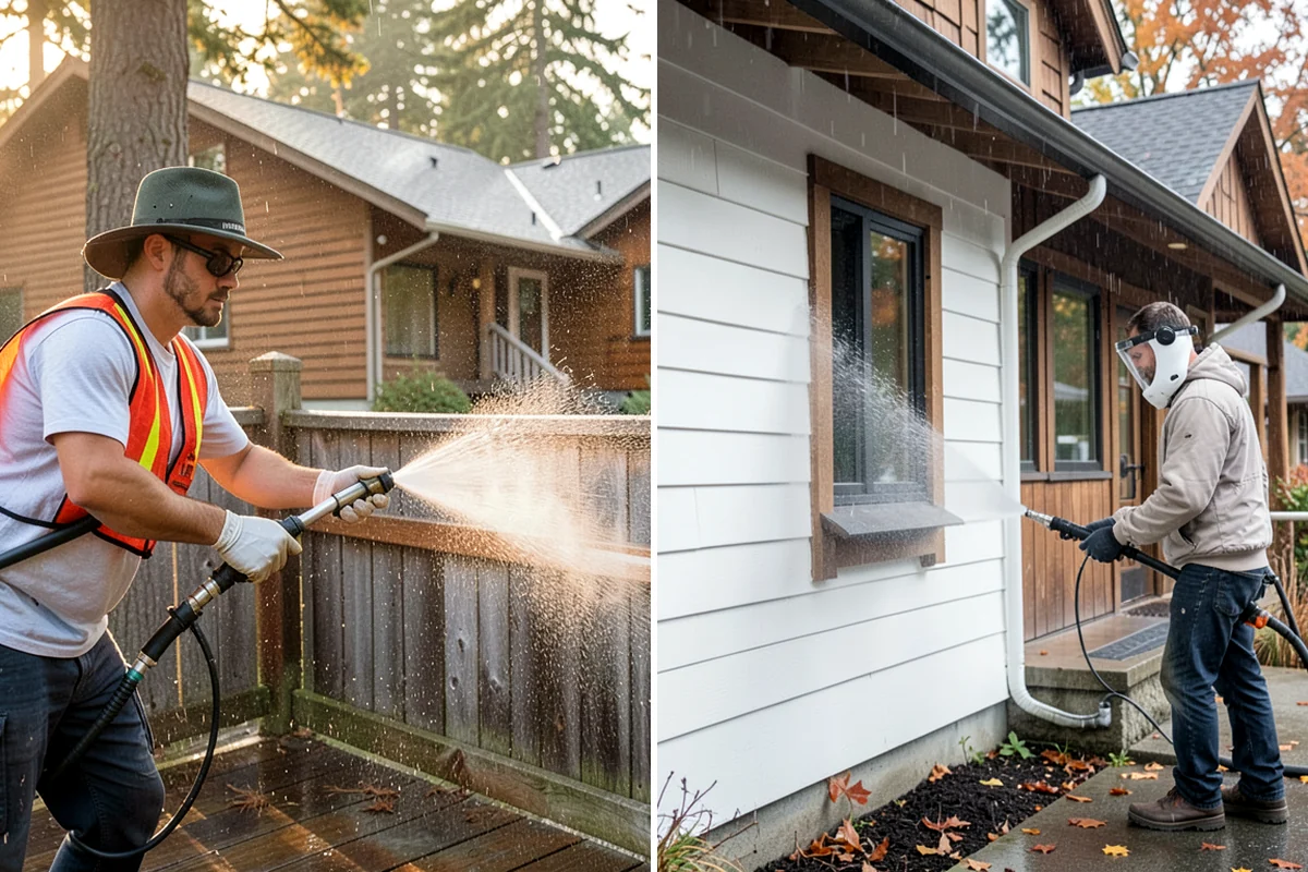 Privacy Screen Cleaning in Puyallup, Pierce County, WA - Clear loose debris from the panels and frame