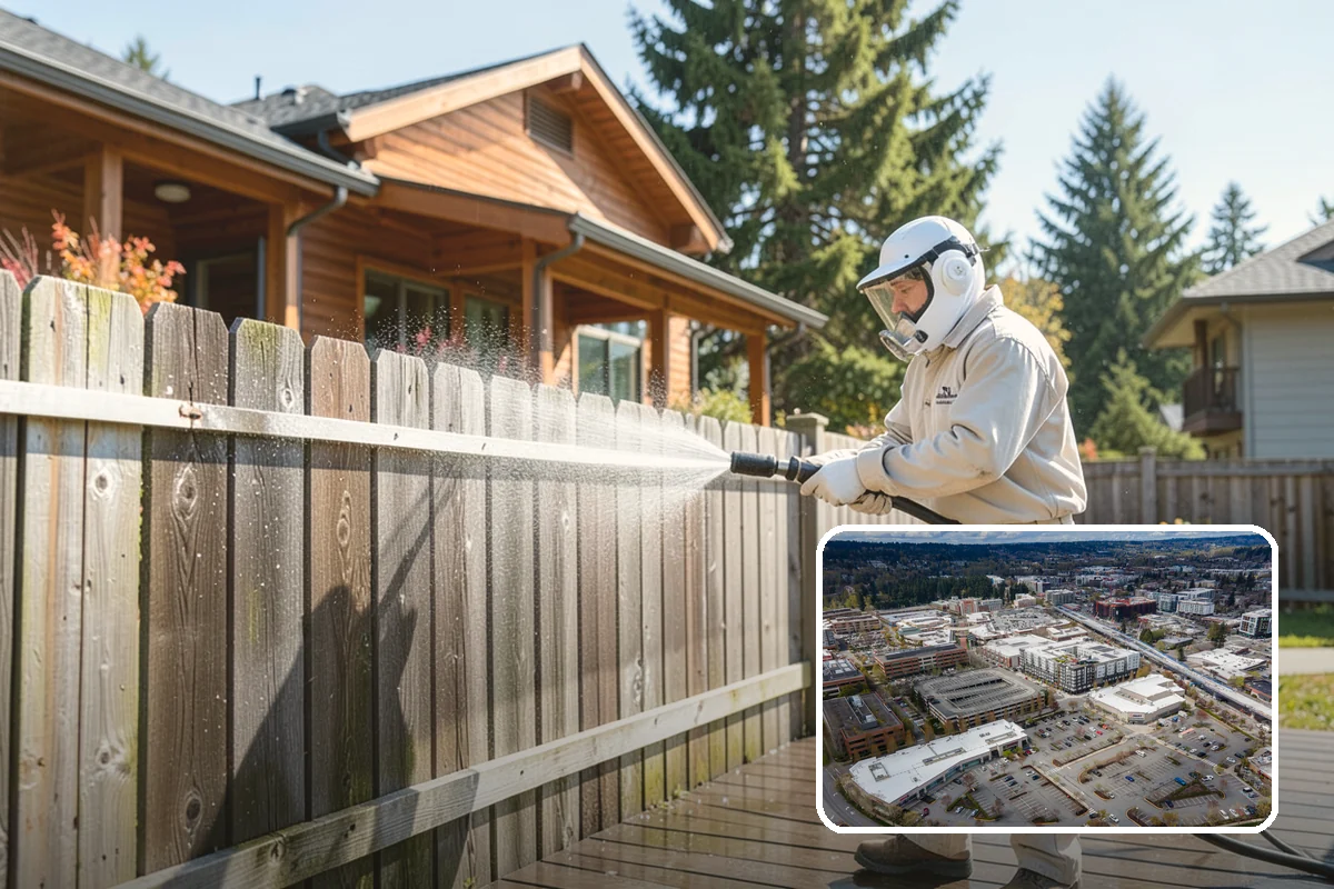 Privacy Screen Cleaning in Redmond, King County, WA - Clears moss and mildew from shaded screen panels