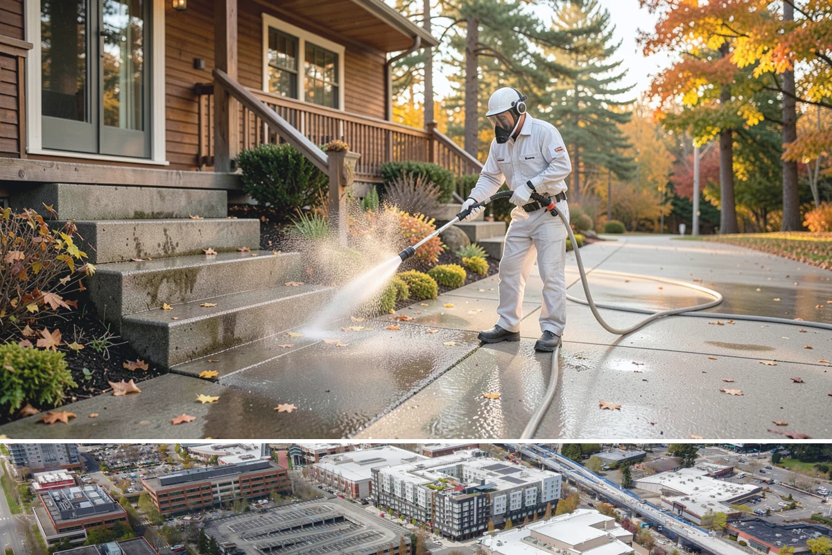Privacy Screen Cleaning in Redmond, King County, WA - Spring clears the winter's mildew from these shaded panels so they look fresh through the outdoor season.