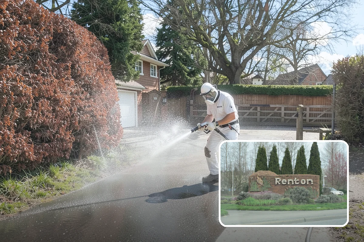Privacy Screen Cleaning in Renton, King County, WA - Clears moss and mildew from shaded screen panels