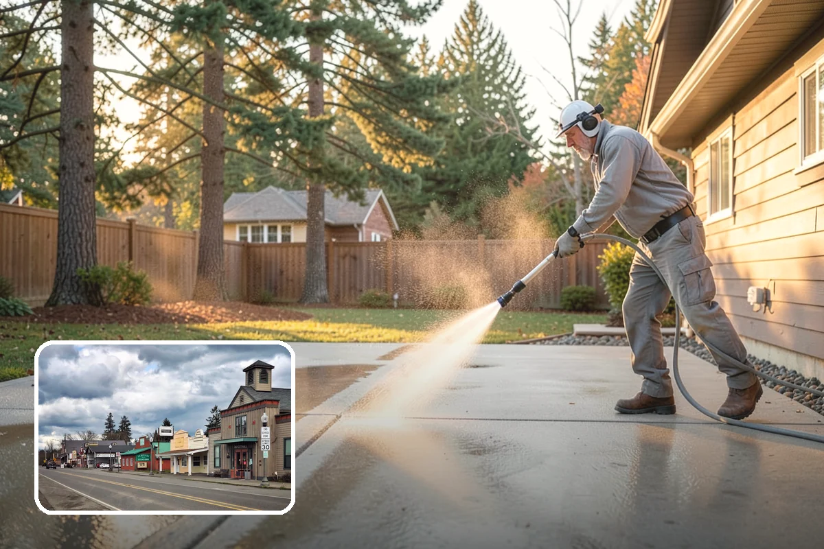 Privacy Screen Cleaning in Roy, Pierce County, WA - Clears moss and mildew from shaded screen panels