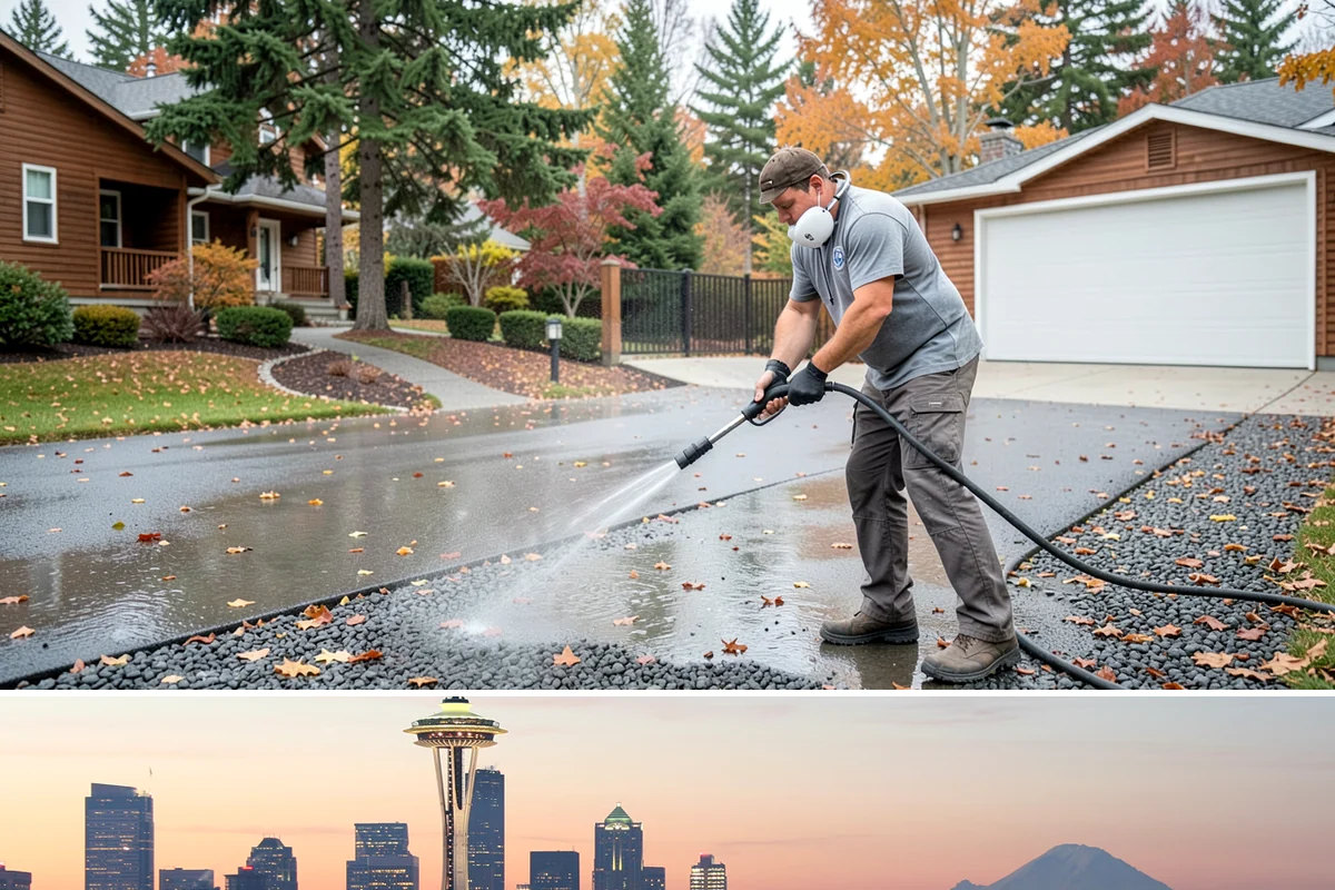Privacy Screen Cleaning in Seattle, King County, WA - Spring clears the winter's mildew from these shaded panels so they look fresh through the outdoor season.