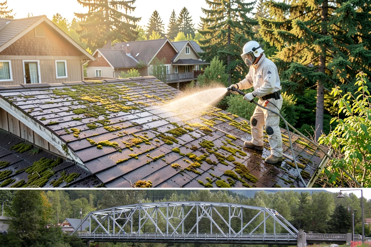 Privacy Screen Cleaning in Skykomish, King County, WA - Spring clears the winter's mildew from these shaded panels so they look fresh through the outdoor season.