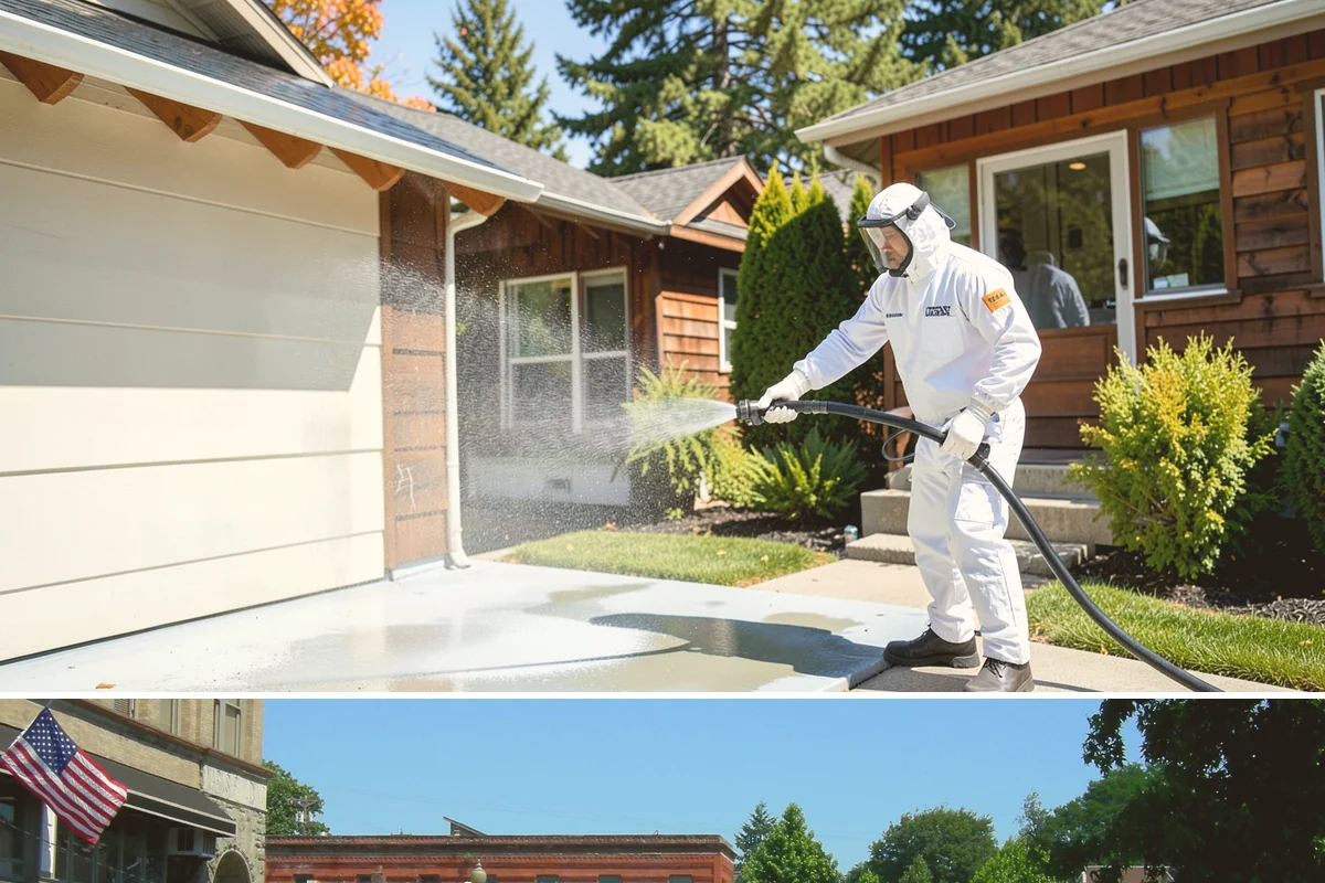 Privacy Screen Cleaning in Snohomish, Snohomish County, WA - Spring clears the winter's mildew from these shaded panels so they look fresh through the outdoor season.