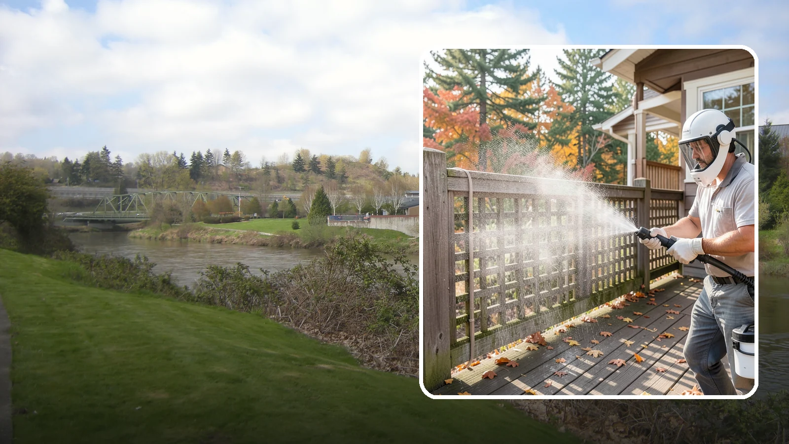 Privacy Screen Cleaning in Tukwila, King County, WA - Clean lattice, slat, and panel privacy screens that trap moss and mildew in their shaded, sheltered surfaces.