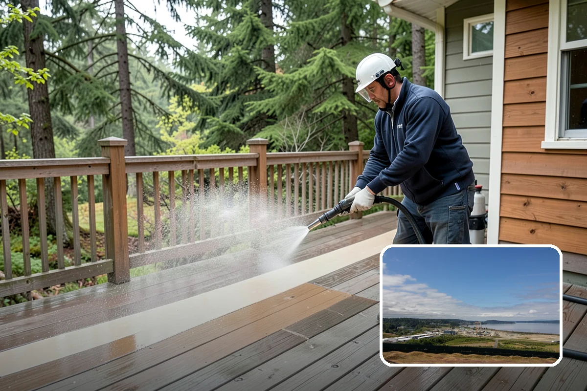 Privacy Screen Cleaning in University Place, Pierce County, WA - Clears moss and mildew from shaded screen panels