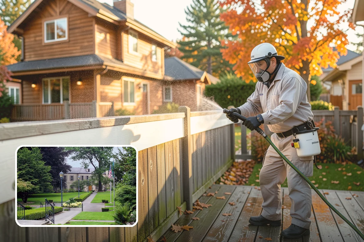 Privacy Screen Cleaning in Woodinville, King County, WA - Clears moss and mildew from shaded screen panels