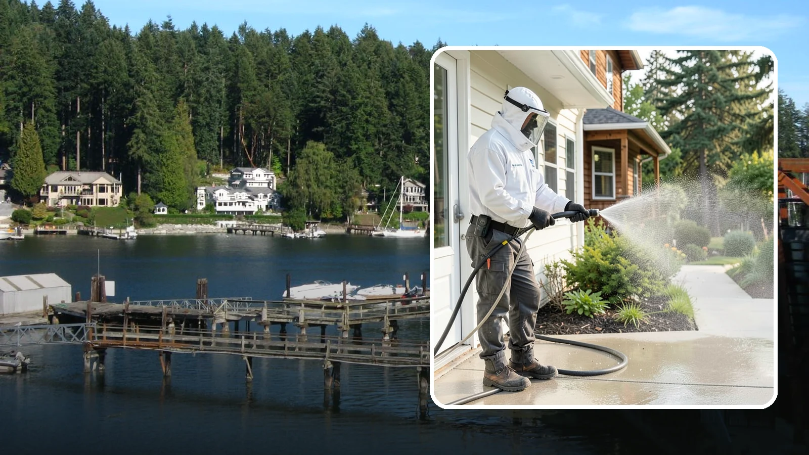 Property Refresh Cleaning in Gig Harbor, Pierce County, WA - Property refresh cleaning gives a home or building a full exterior reset to restore appearance after a period of neglected upkeep.