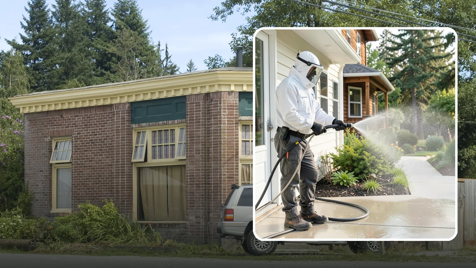 Property Refresh Cleaning in Hamilton, Skagit County, WA - Property refresh cleaning gives a home or building a full exterior reset to restore appearance after a period of neglected upkeep.